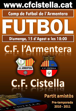 Cartell del partit C.F. l'Armentera - C.F. Cistella