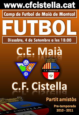 Cartell del partit C.E. Maià - C.F. Cistella