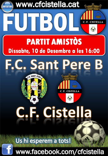 Cartell del partit F.C. Sant Pere - C.F. Cistella